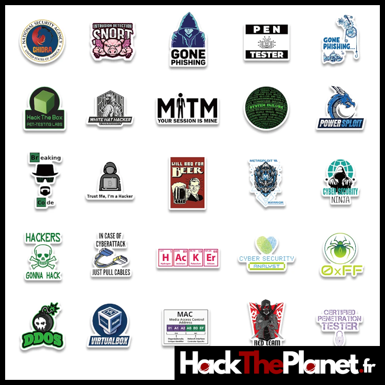 Stickers Hacker - Cybersécurité